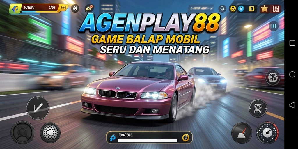 Tampilan gameplay balap mobil yang mendebarkan di AGENPLAY88.