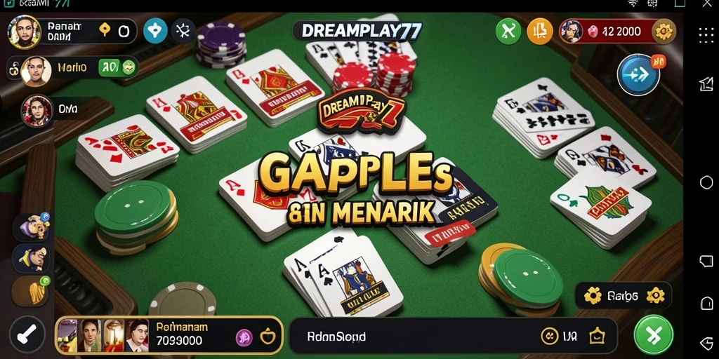 Tampilan screenshot gameplay Gaple yang seru dari DREAMPLAY77.
