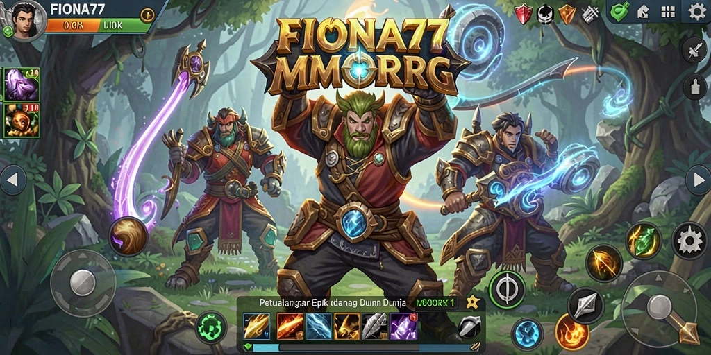 Tangkapan layar gameplay FIONA77 yang menampilkan pertarungan seru antara pemain.