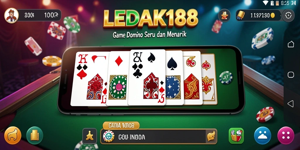 Tampilan gameplay menarik dari LEDAK188 yang menampilkan domino.