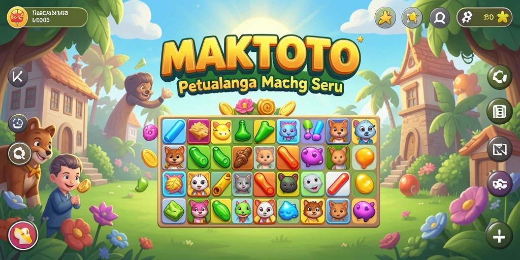 Screenshot MAKTOTO menampilkan keseruan gameplay Match-3 yang mendebarkan.