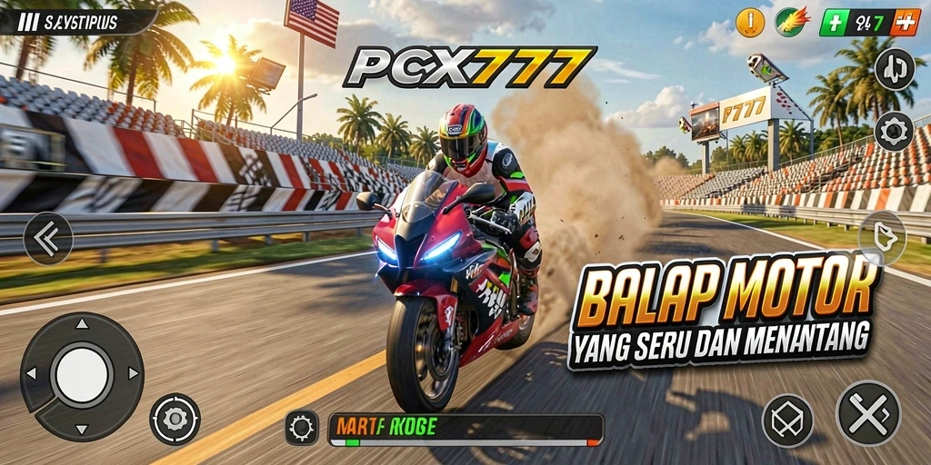 Gameplay seru dari PCX777 saat balapan motor.