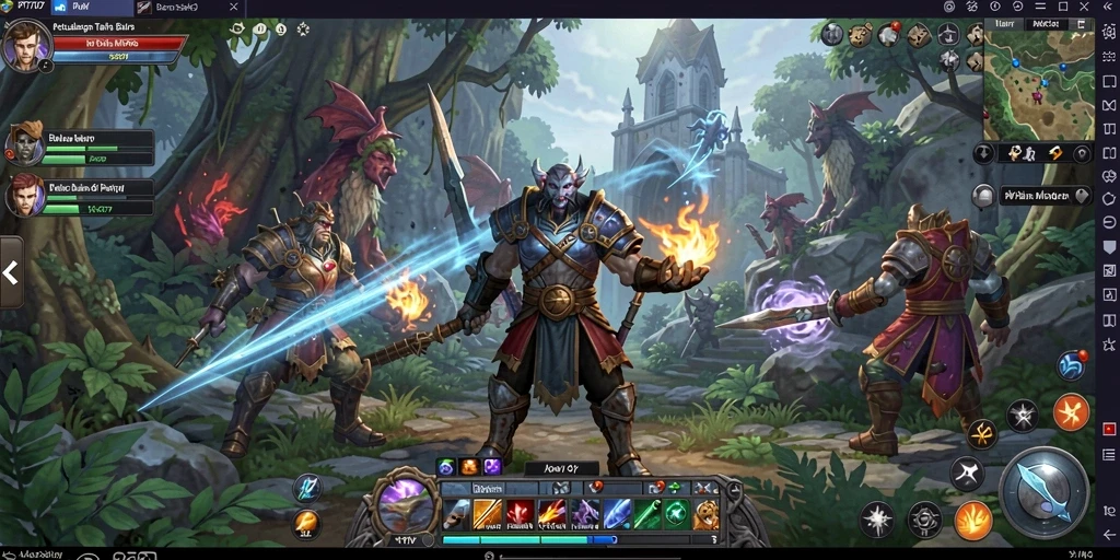 Gameplay seru PT707 dalam dunia MMORPG yang luas.