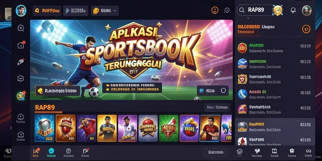 Screenshot menunjukkan antarmuka menarik dan fitur taruhan langsung RAP89.