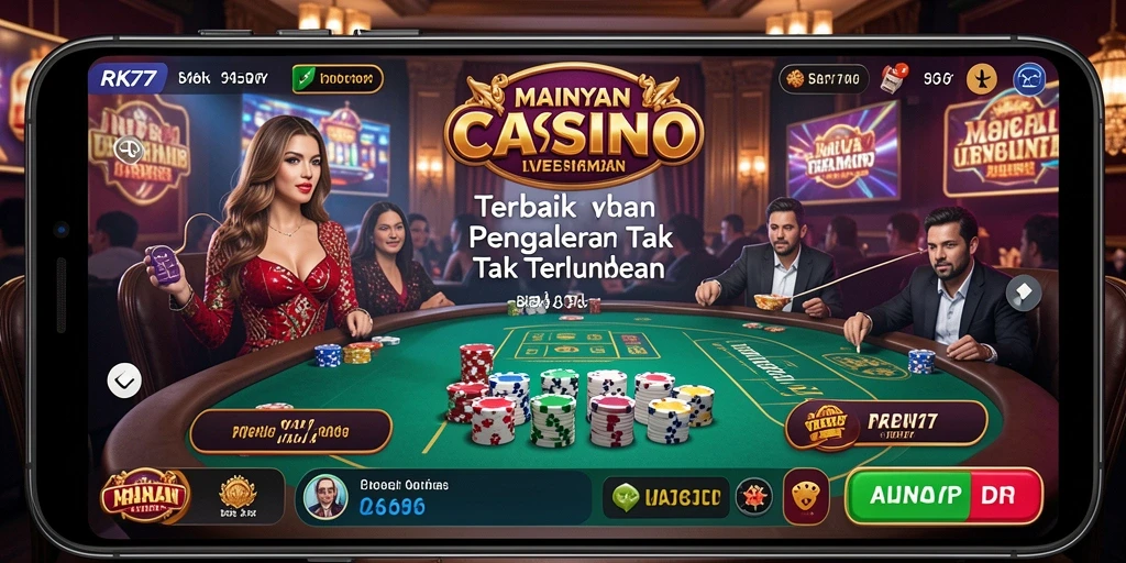 Tampilan utama RK77 yang menampilkan gameplay Live Casino yang menarik.