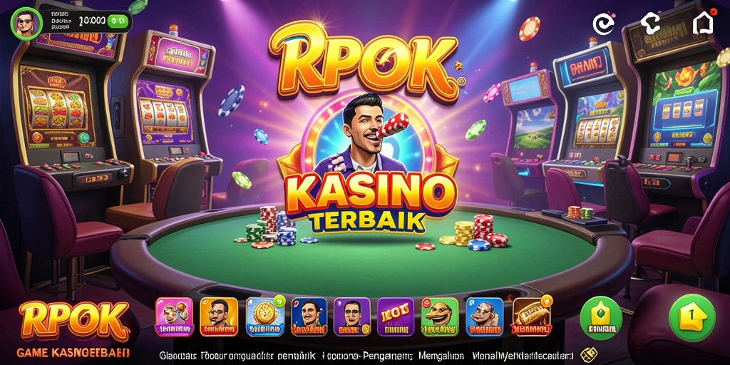 Screenshot gameplay RPOK menampilkan suasana kasino yang mengasyikkan.