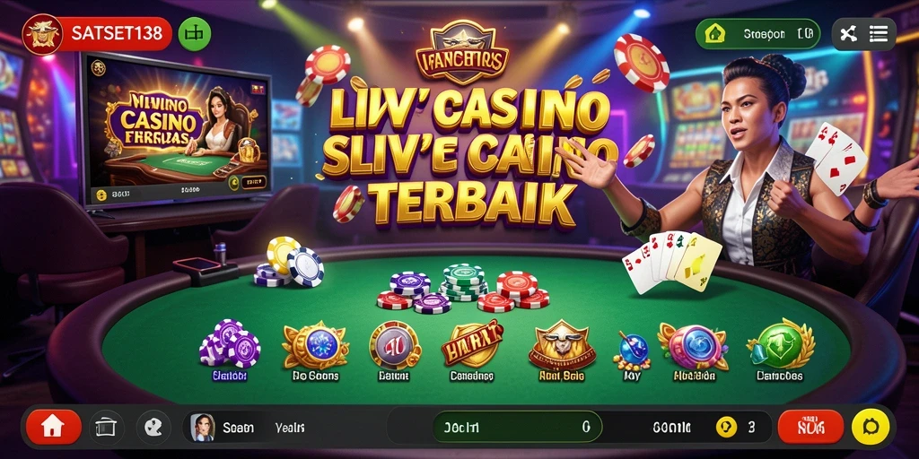 Tampilan permainan Live Casino yang mendebarkan dalam SATSET138.