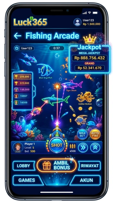 Tampilan antarmuka luck365 yang menarik dan mudah digunakan.
